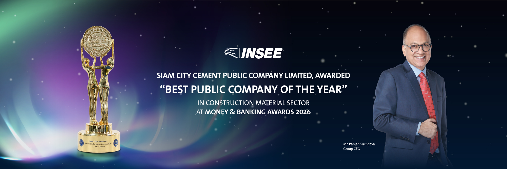 Siam City Cement Awarded ‘Company of the Year’ in the Building Materials Category  for the Second Consecutive Year at Money & Banking Awards 2026